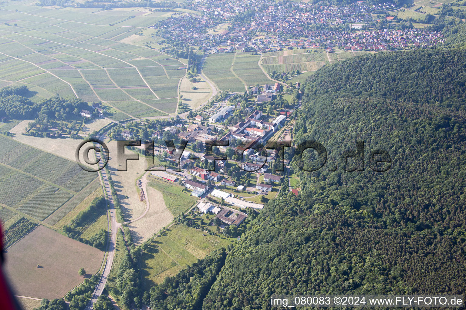 Oblique view of Klingenmünster in the state Rhineland-Palatinate, Germany