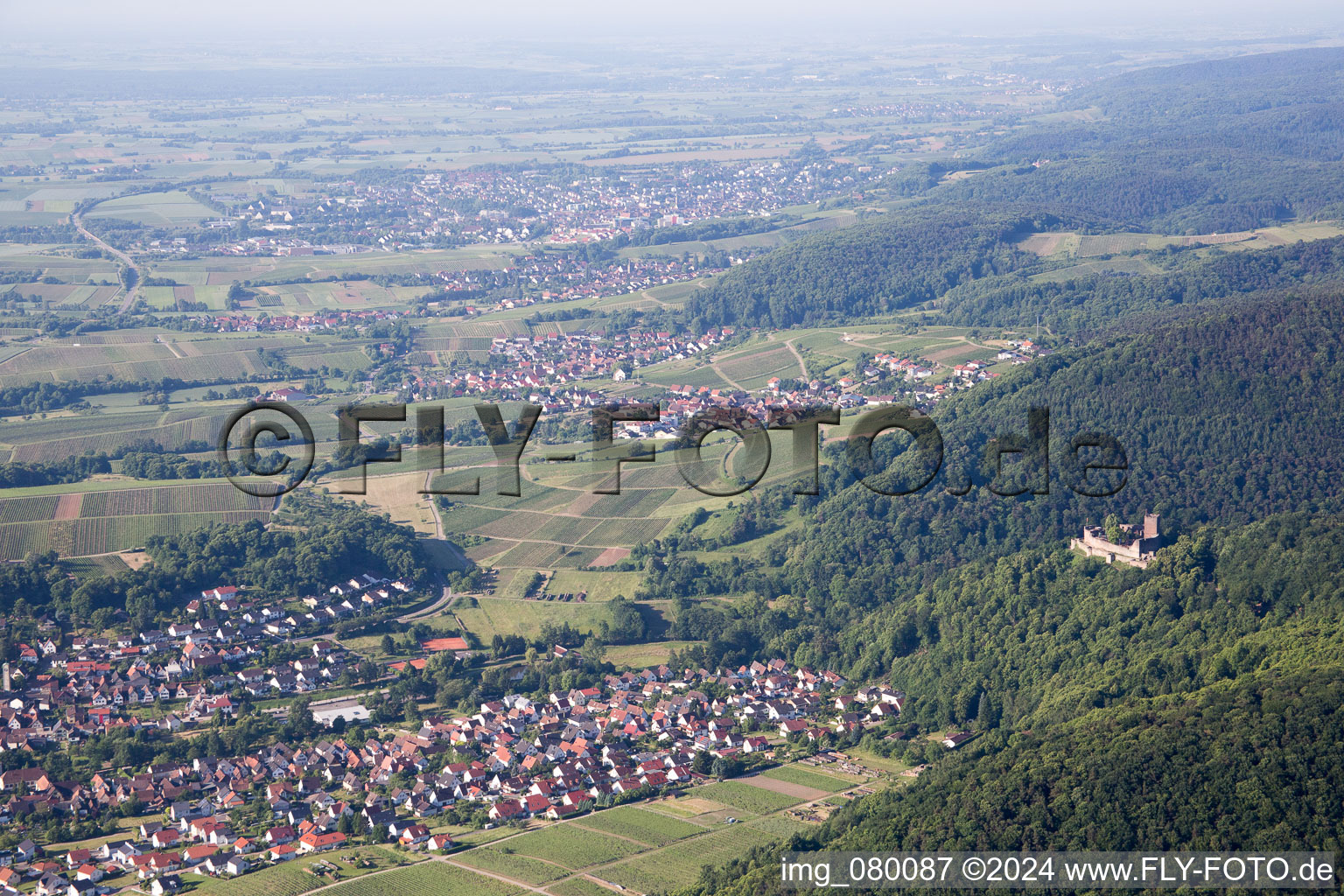 Klingenmünster in the state Rhineland-Palatinate, Germany out of the air