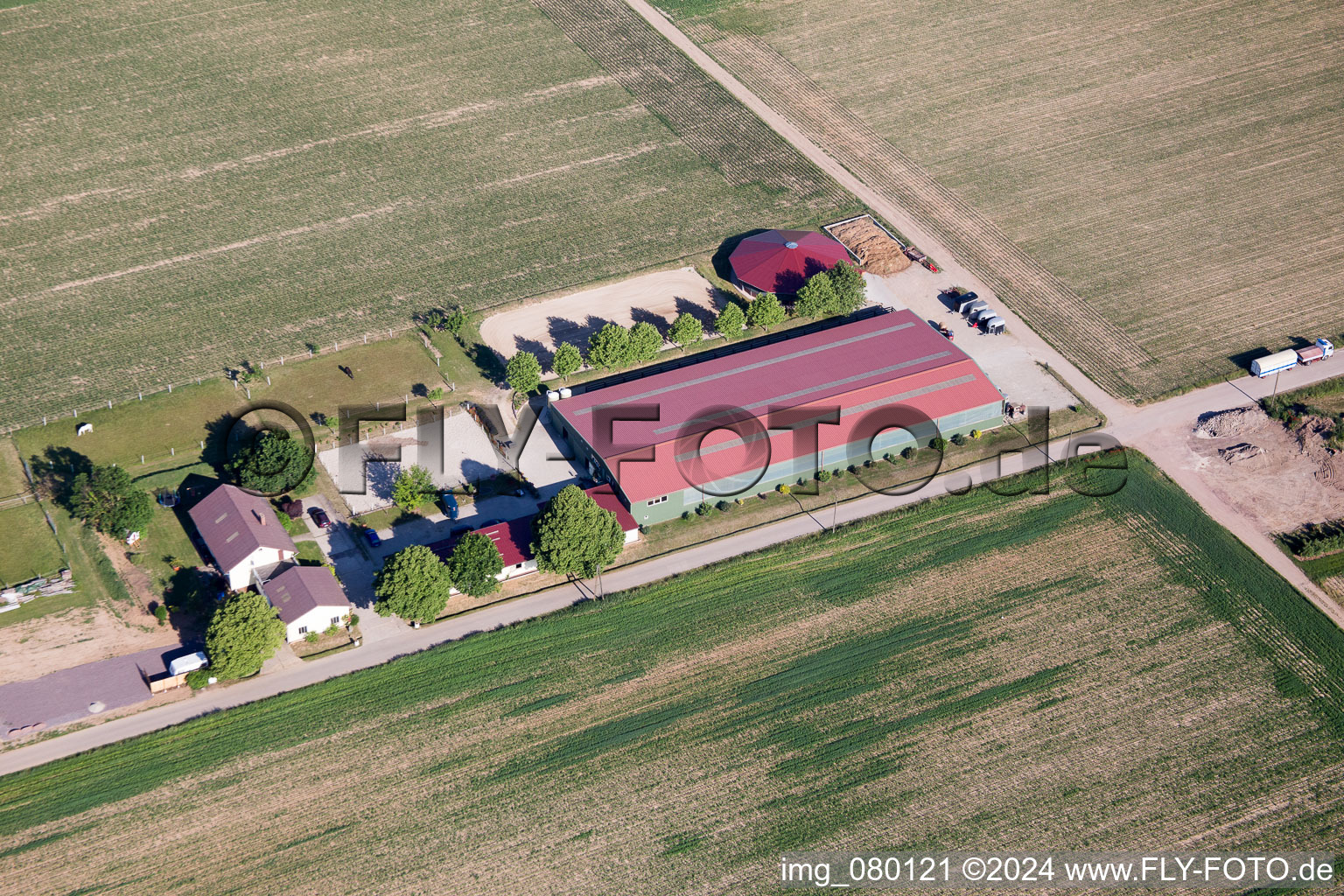 Aerial photograpy of Steinweiler in the state Rhineland-Palatinate, Germany