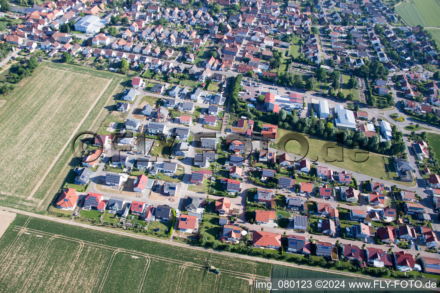 Steinweiler in the state Rhineland-Palatinate, Germany from above