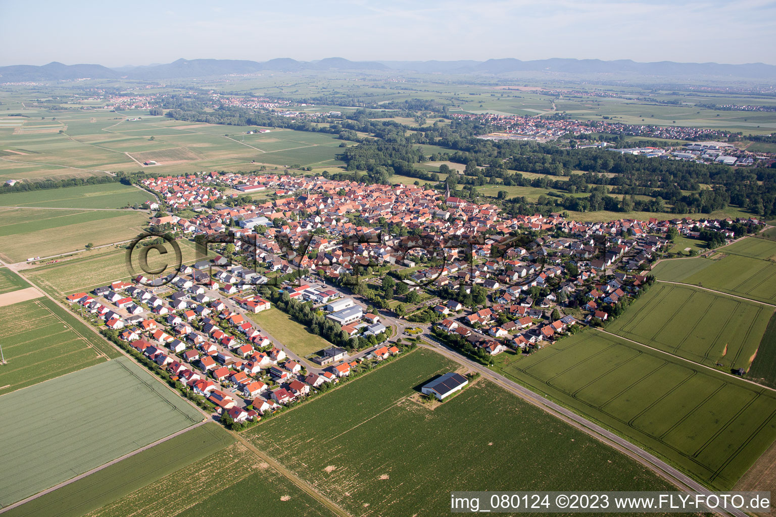 Steinweiler in the state Rhineland-Palatinate, Germany out of the air