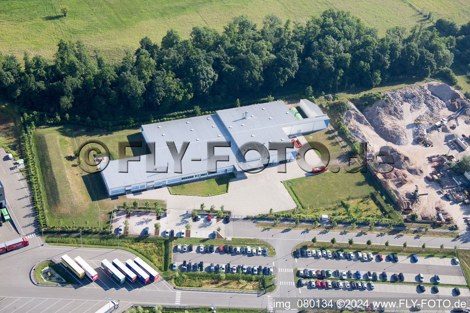 Horst Industrial Estate, Alfa Aesar GmbH in the district Minderslachen in Kandel in the state Rhineland-Palatinate, Germany from a drone