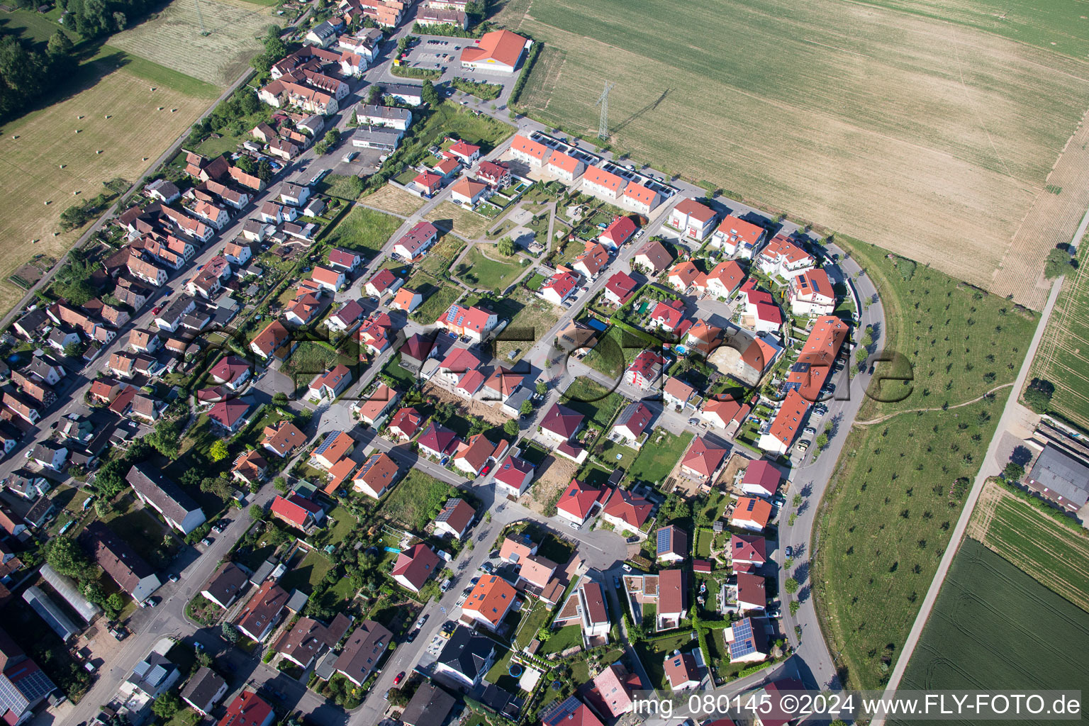 Kandel in the state Rhineland-Palatinate, Germany seen from above