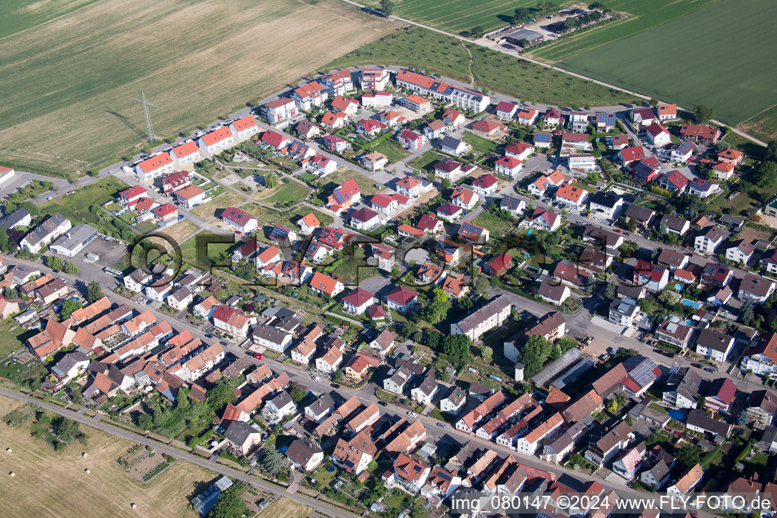 Bird's eye view of Kandel in the state Rhineland-Palatinate, Germany