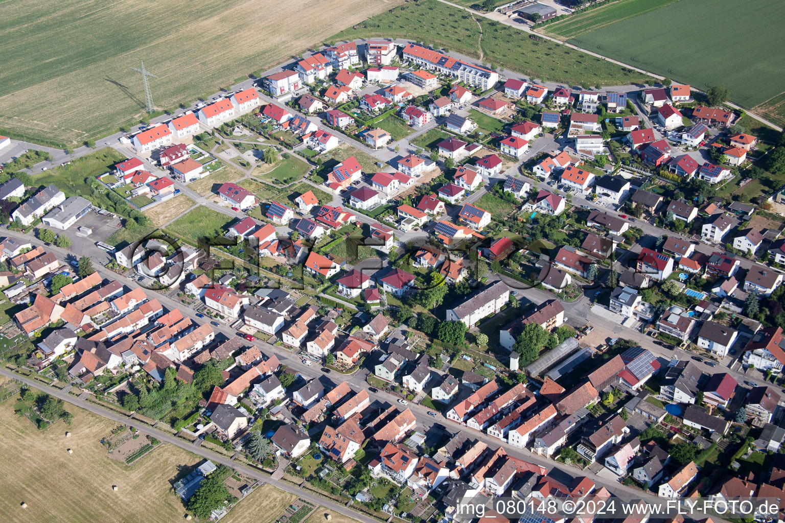 Kandel in the state Rhineland-Palatinate, Germany viewn from the air