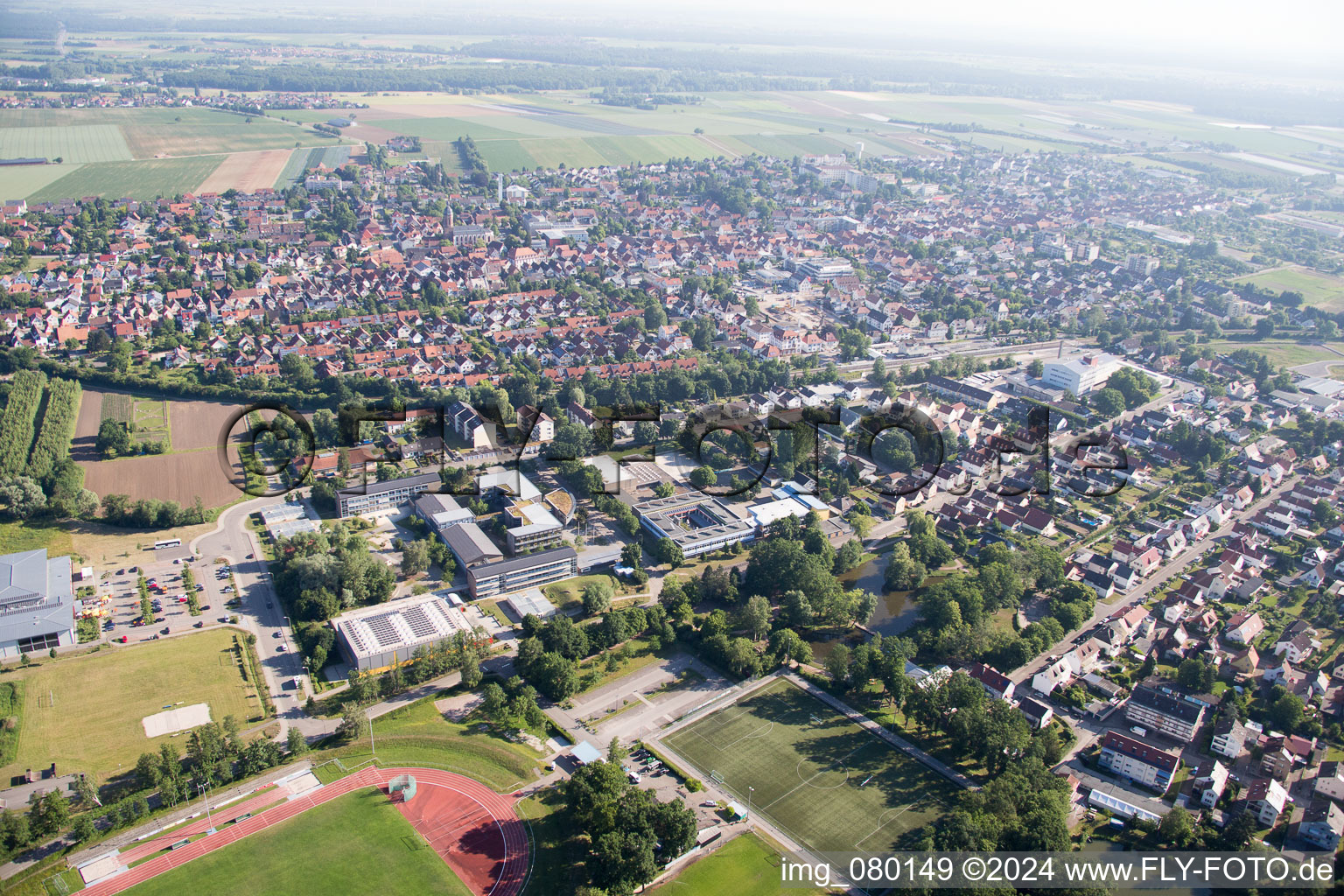 Drone recording of Kandel in the state Rhineland-Palatinate, Germany