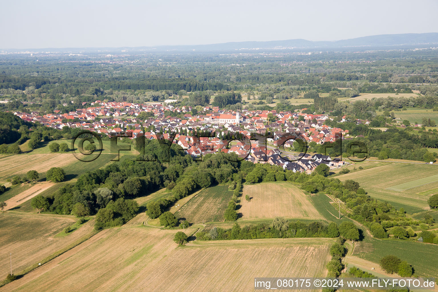 Aerial view of Mothern in the state Bas-Rhin, France