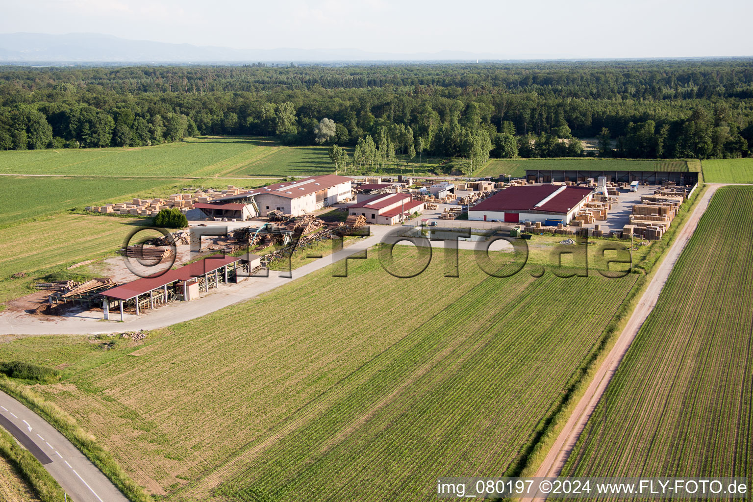 Niederrœdern in the state Bas-Rhin, France from above