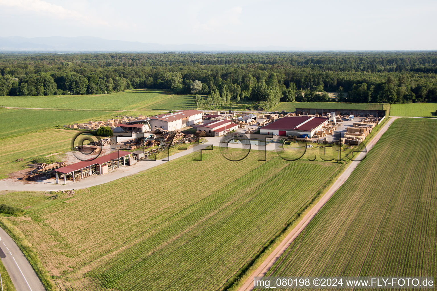 Niederrœdern in the state Bas-Rhin, France out of the air