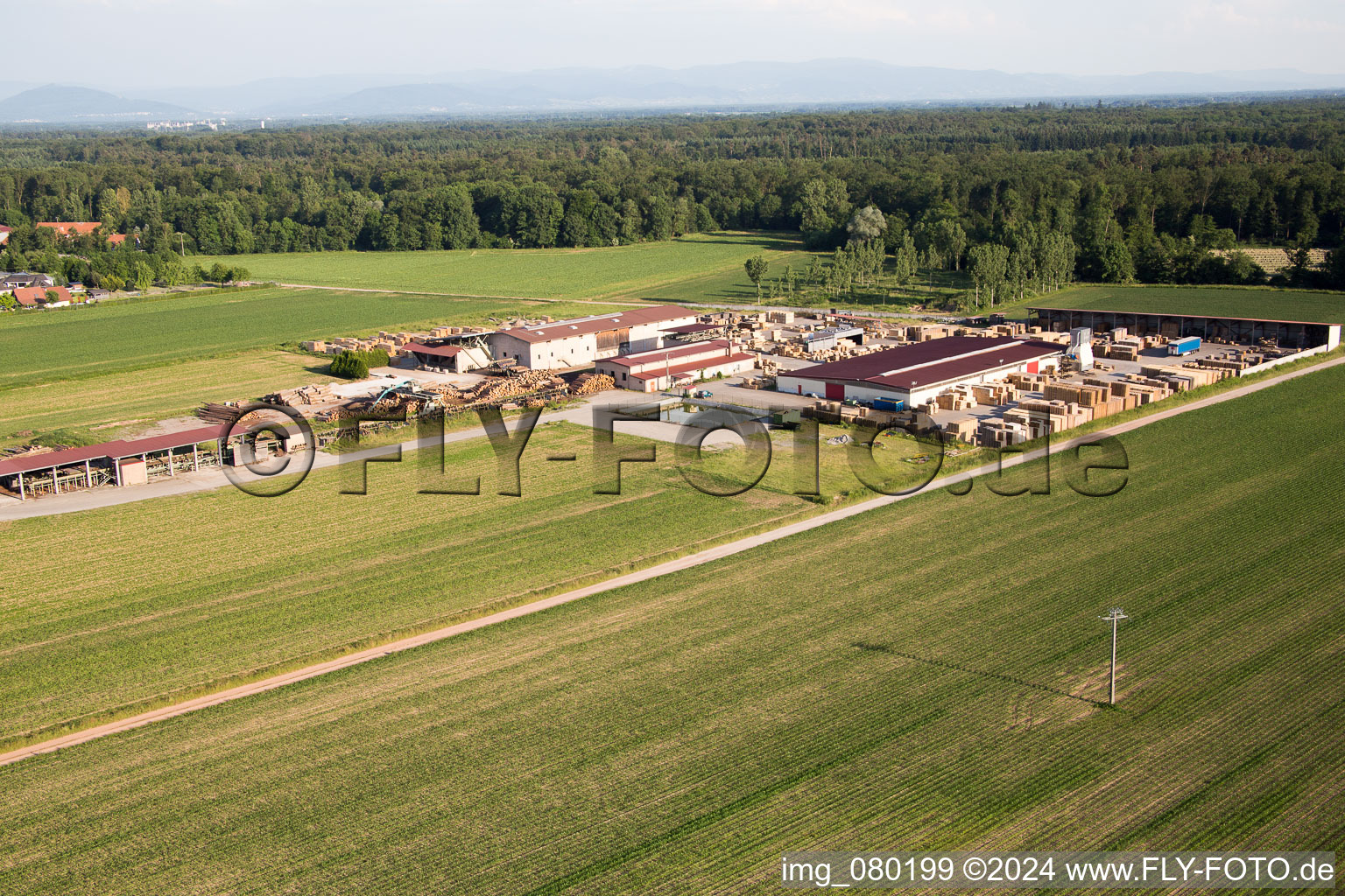 Niederrœdern in the state Bas-Rhin, France seen from above