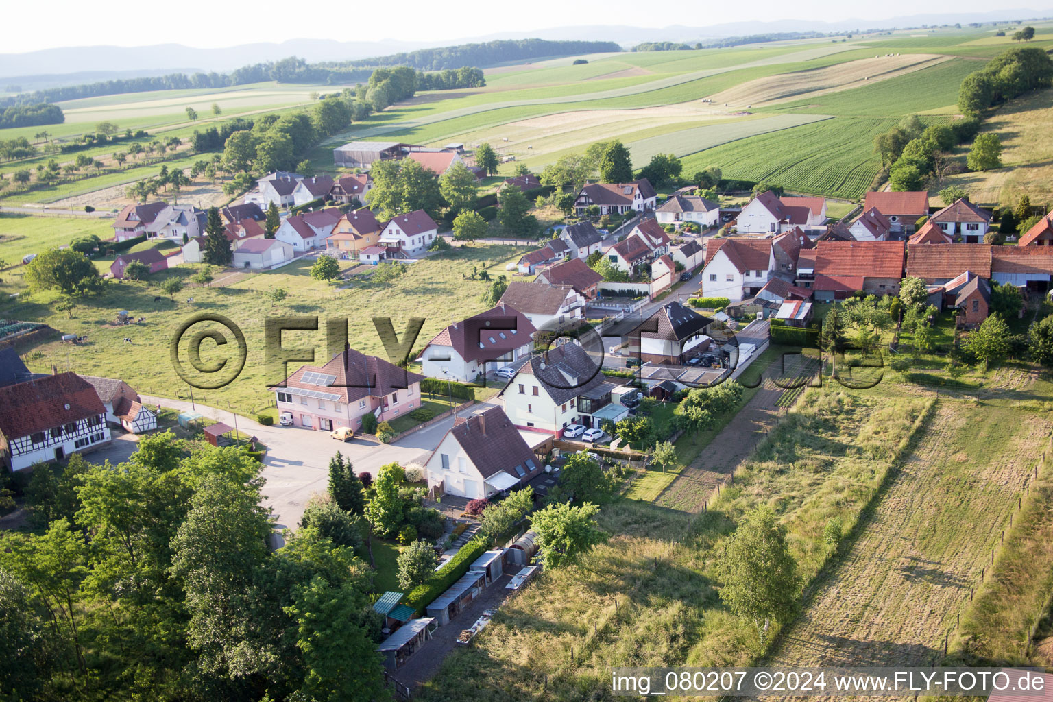 Oberrœdern in the state Bas-Rhin, France from the plane