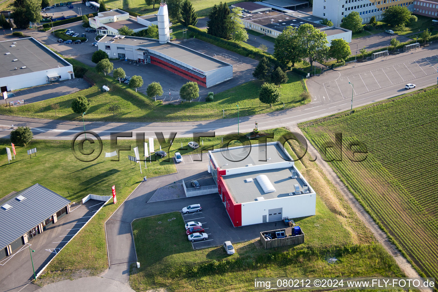 Soultz-sous-Forêts in the state Bas-Rhin, France from above