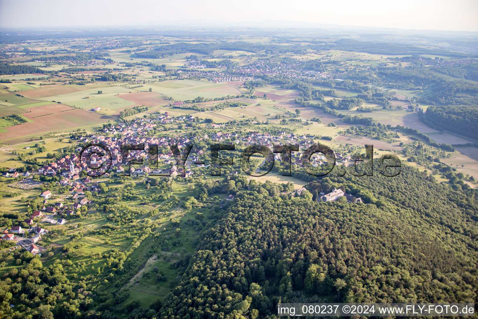 Aerial view of Conference centre in Gœrsdorf in the state Bas-Rhin, France