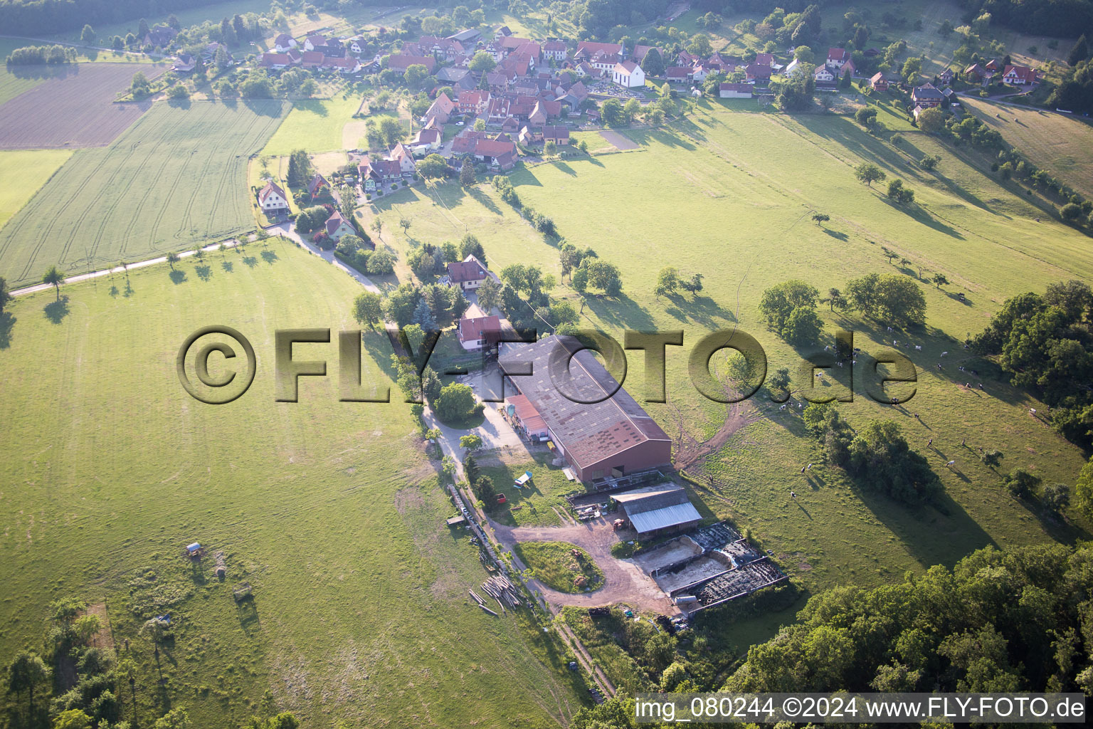 Mattstall in the state Bas-Rhin, France from above