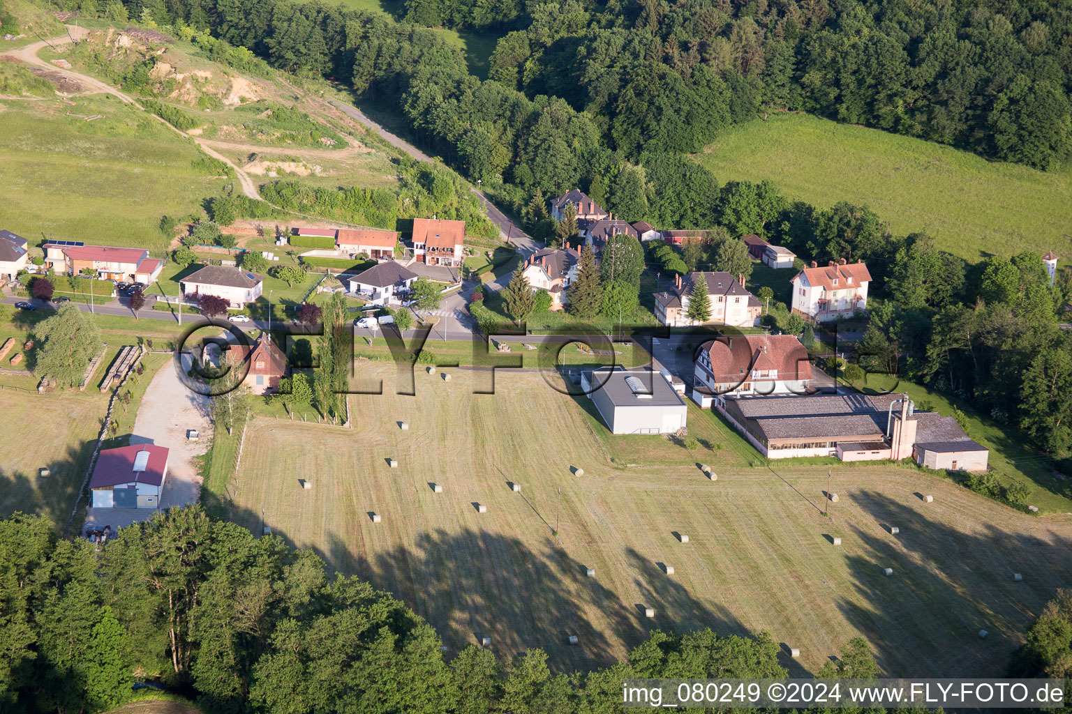 Lembach in the state Bas-Rhin, France from above