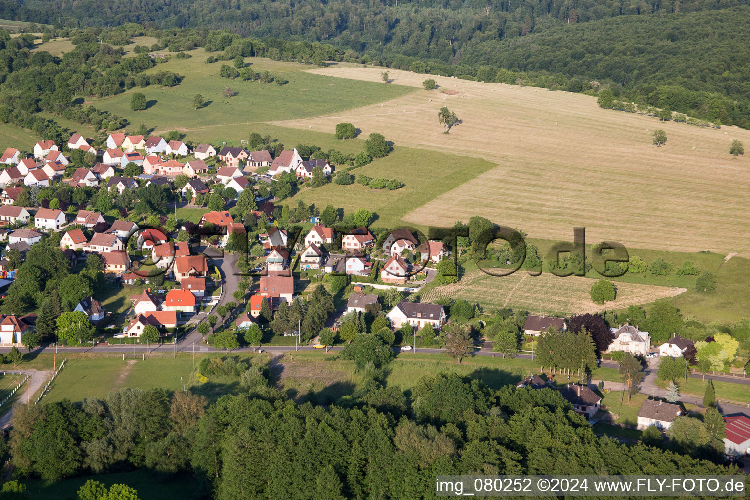 Lembach in the state Bas-Rhin, France from the plane