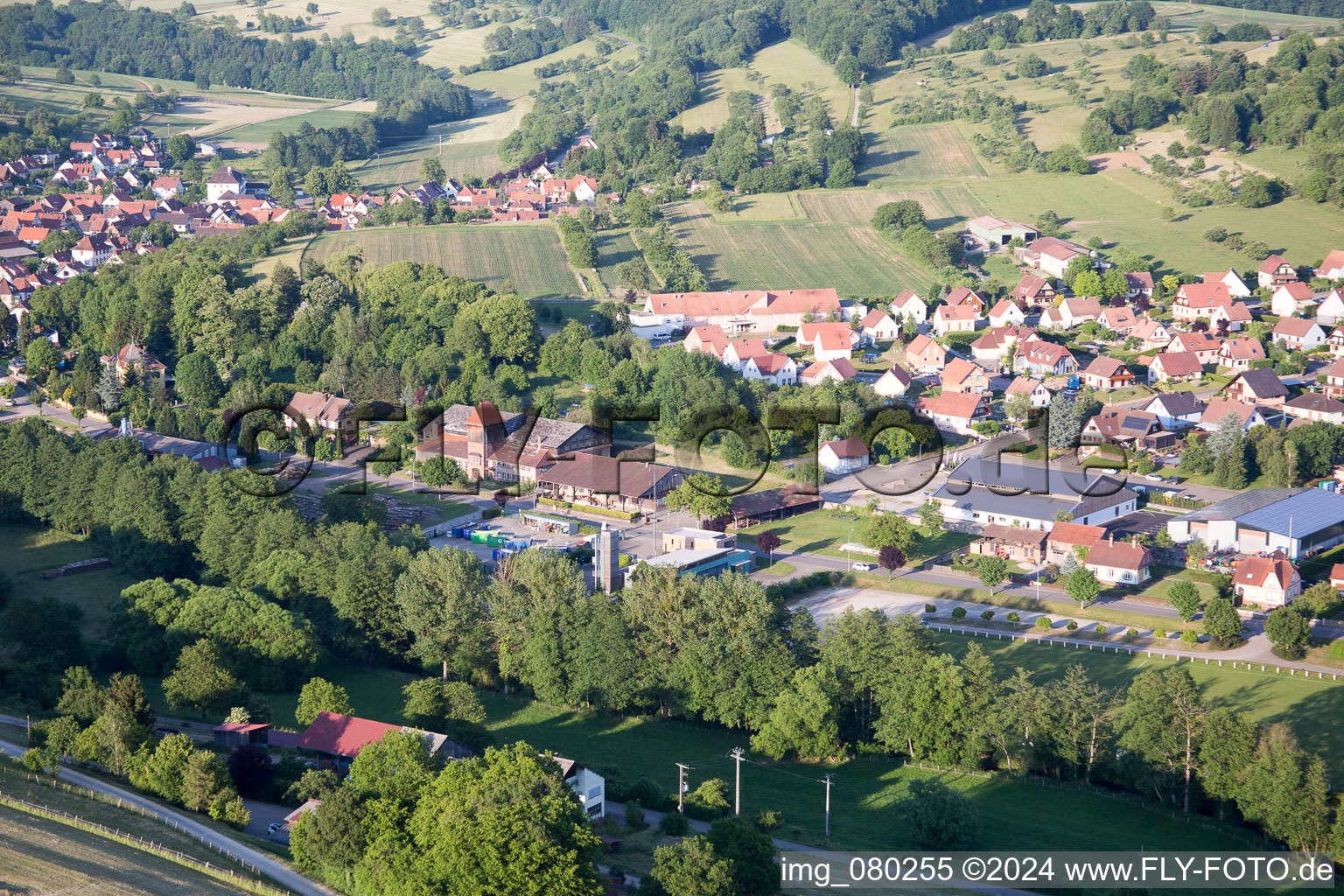 Drone recording of Lembach in the state Bas-Rhin, France