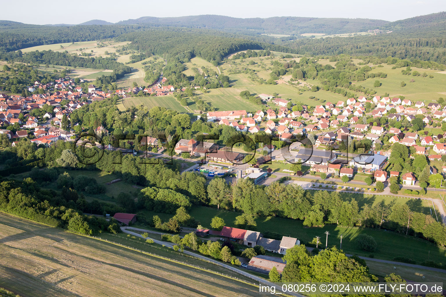 Drone image of Lembach in the state Bas-Rhin, France