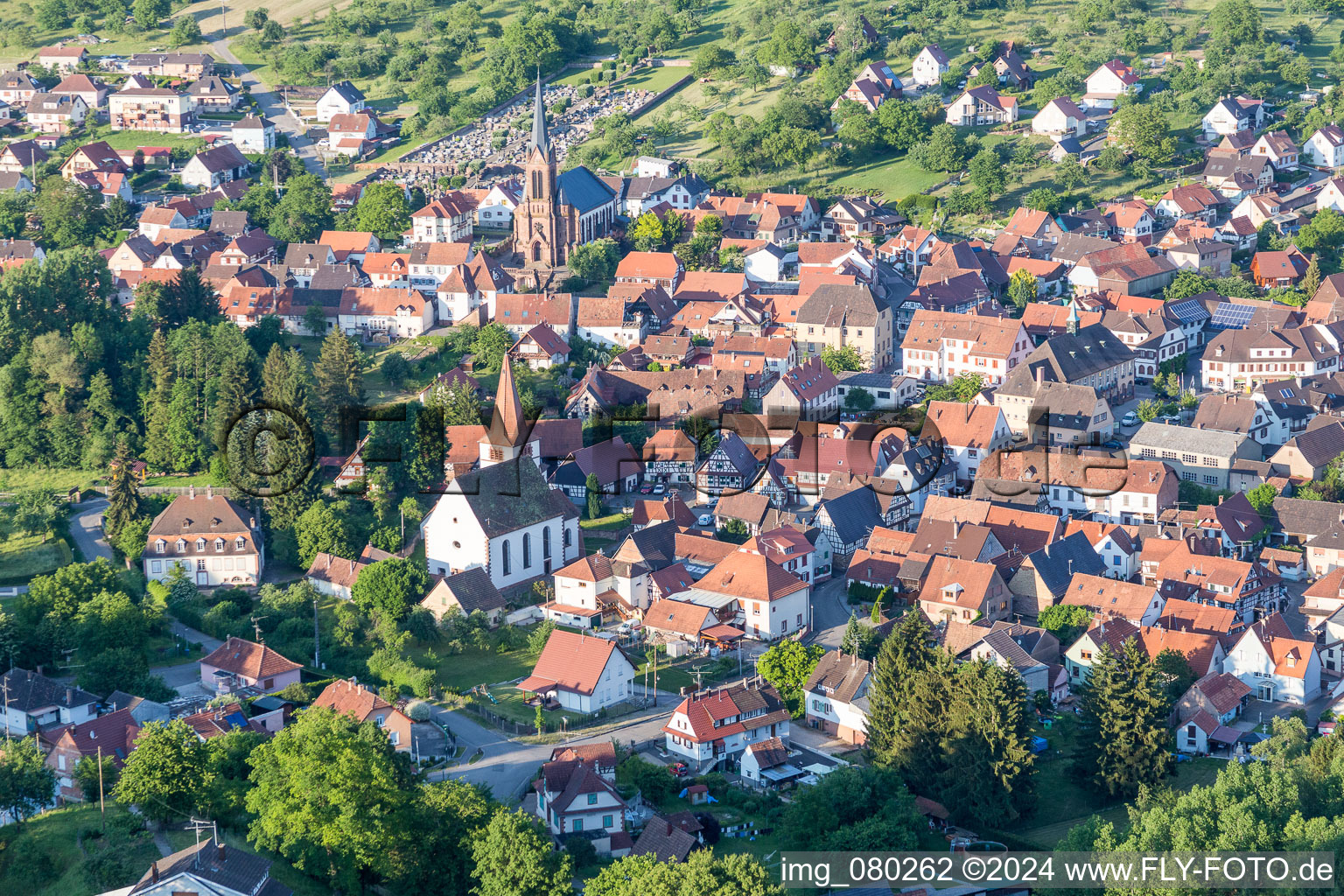 Village view in Lembach in the state Bas-Rhin, France