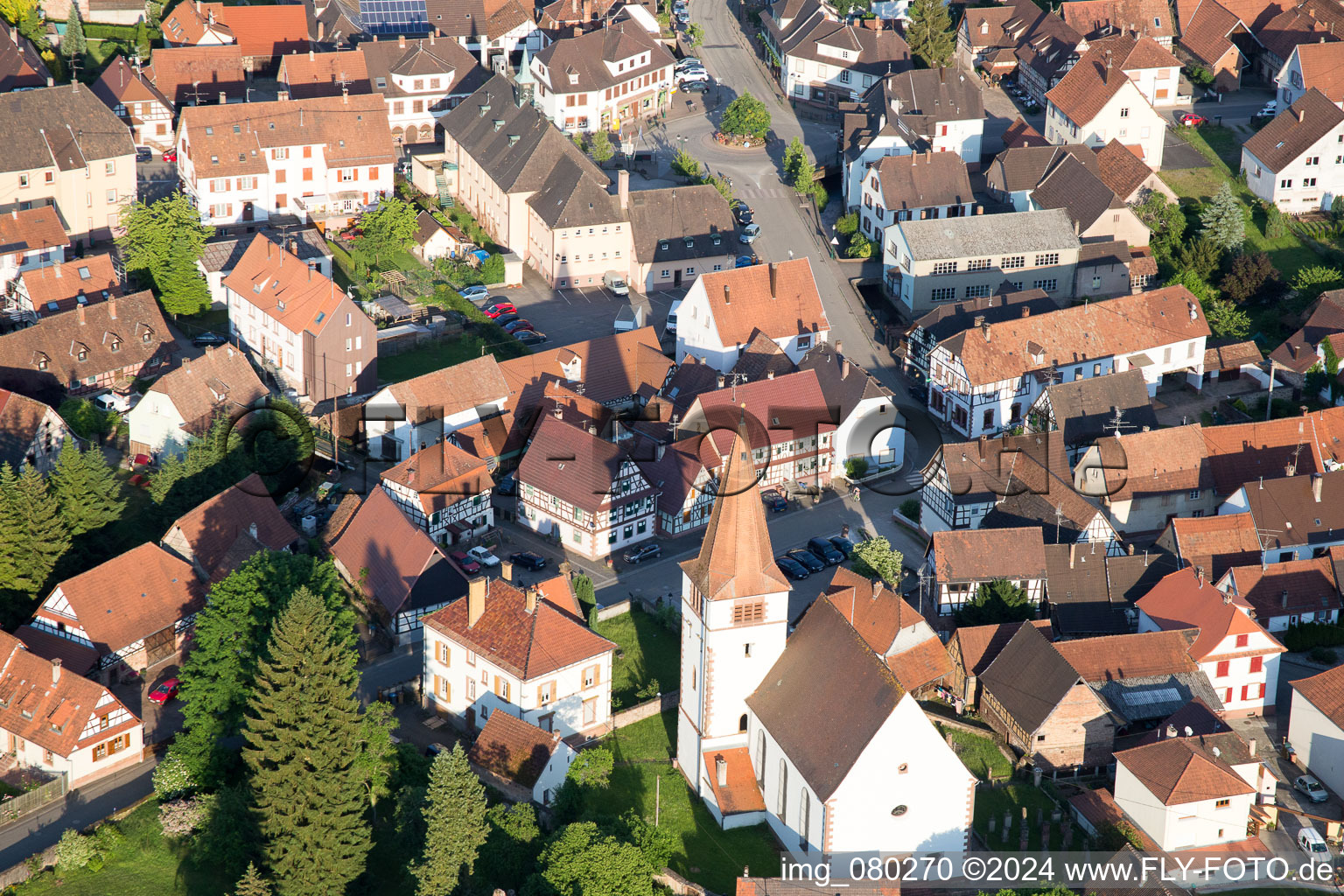 Lembach in the state Bas-Rhin, France from the plane