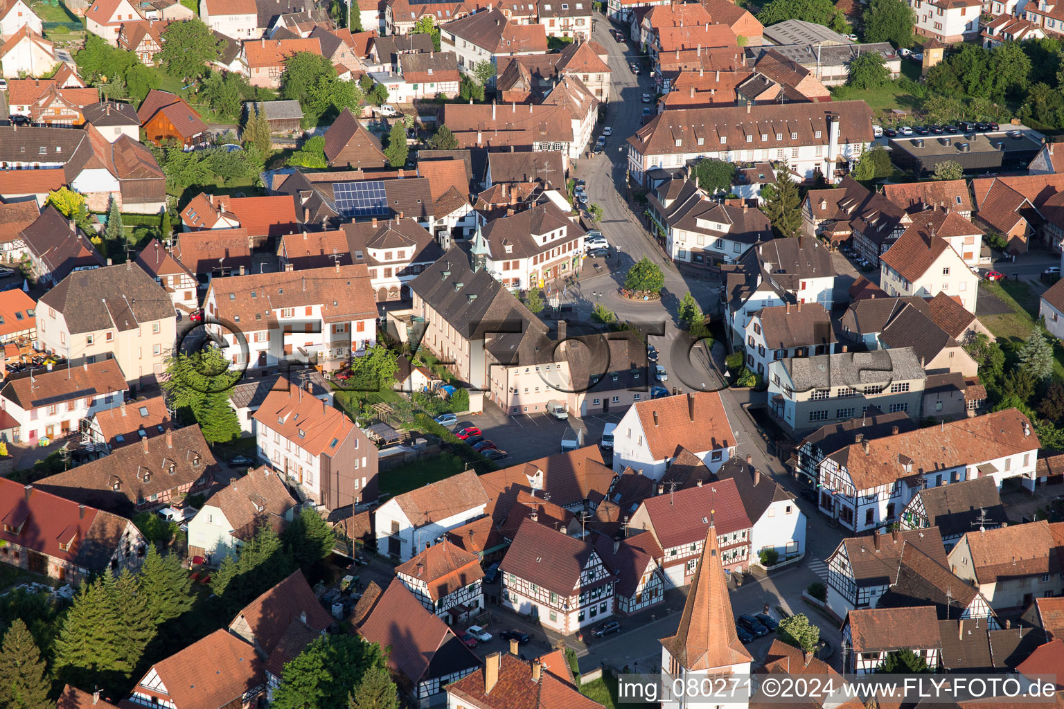 Bird's eye view of Lembach in the state Bas-Rhin, France