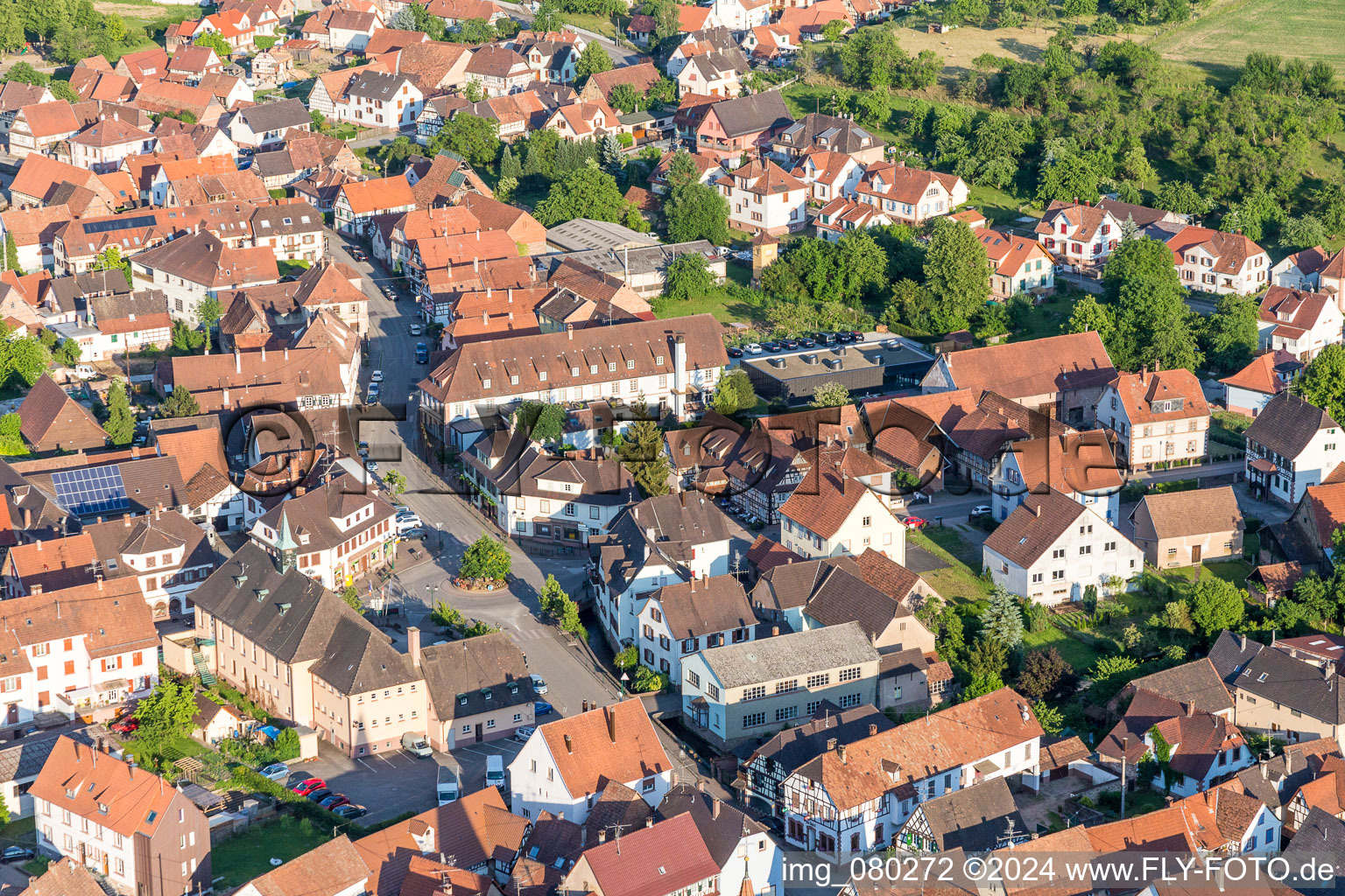 Building of the restaurant Auberge du Cheval Blanc in Lembach in Grand Est, France