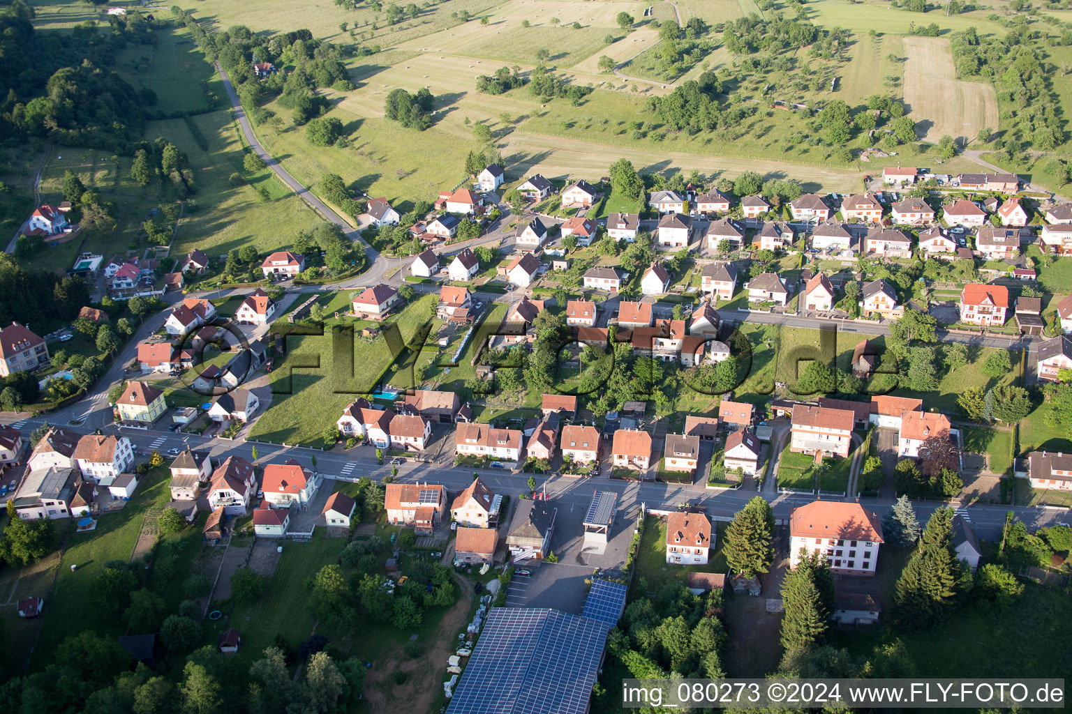 Lembach in the state Bas-Rhin, France viewn from the air