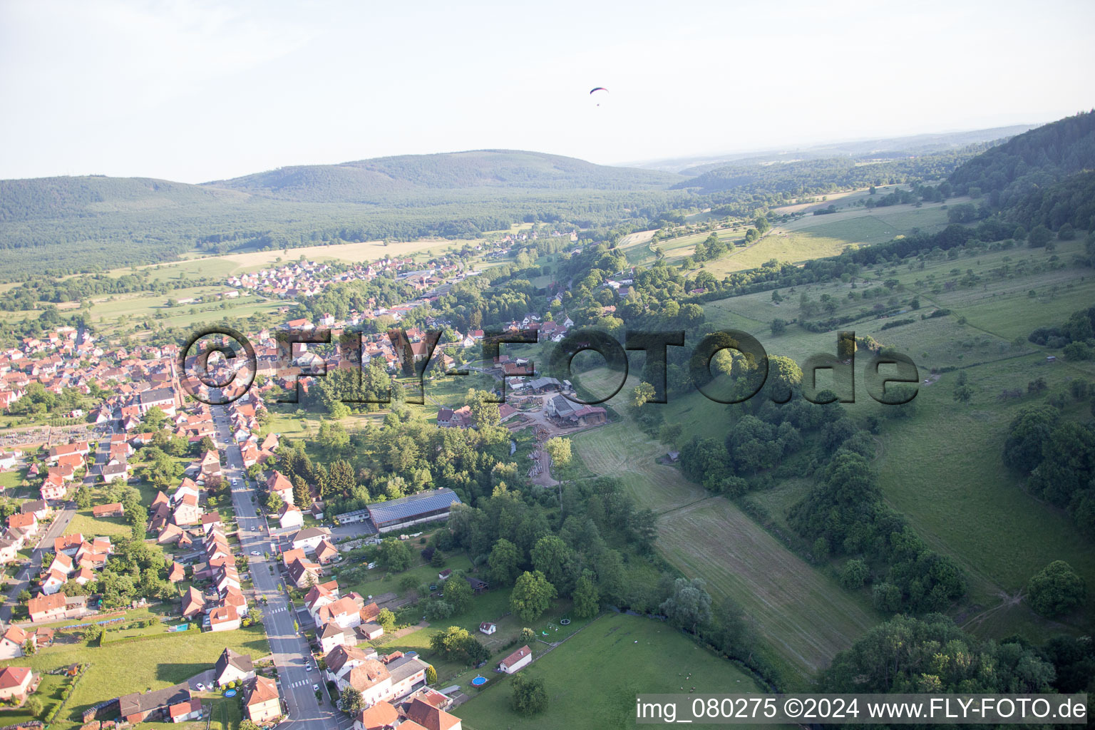 Drone image of Lembach in the state Bas-Rhin, France