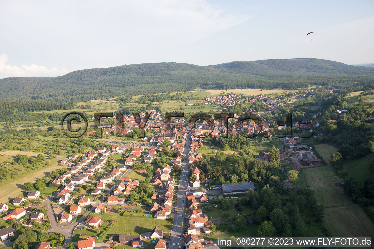 Lembach in the state Bas-Rhin, France from a drone