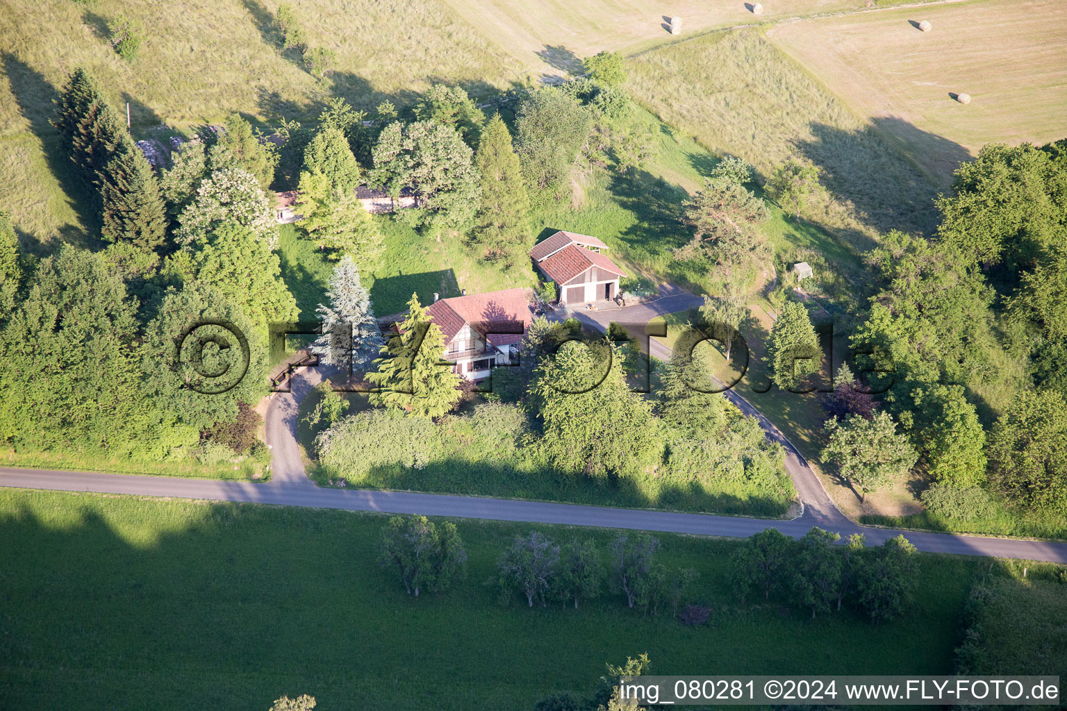 Aerial photograpy of Lembach in the state Bas-Rhin, France