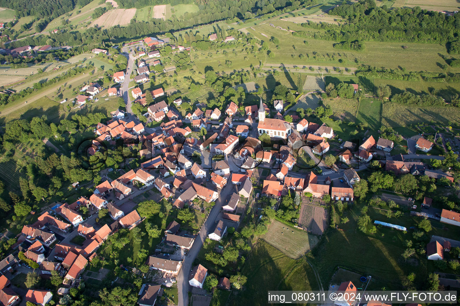 Wingen in the state Bas-Rhin, France out of the air