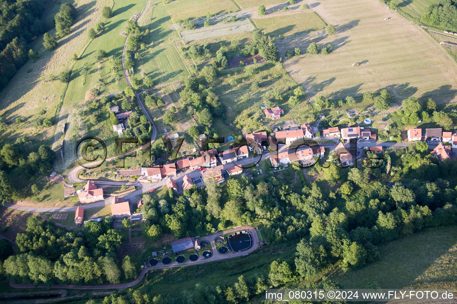 Wingen in the state Bas-Rhin, France viewn from the air