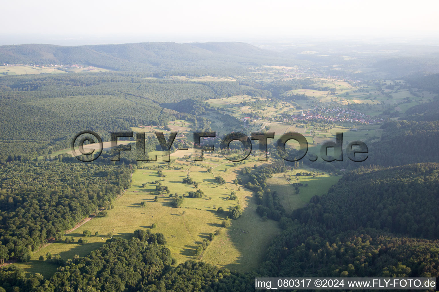 Drone recording of Wingen in the state Bas-Rhin, France