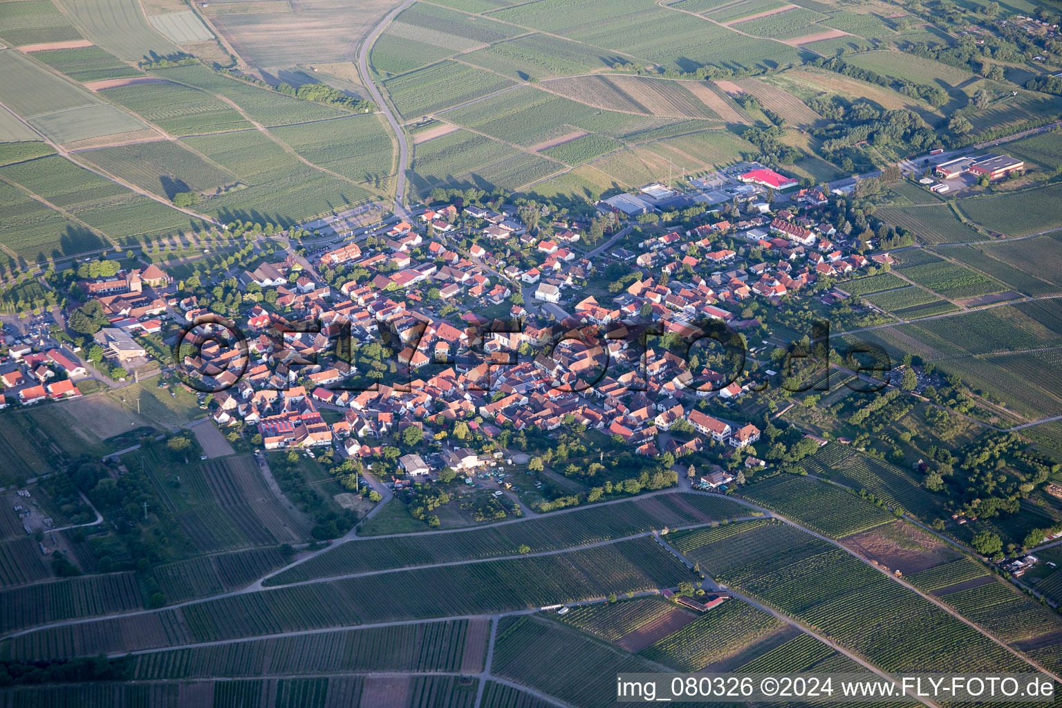 Aerial photograpy of District Schweigen in Schweigen-Rechtenbach in the state Rhineland-Palatinate, Germany