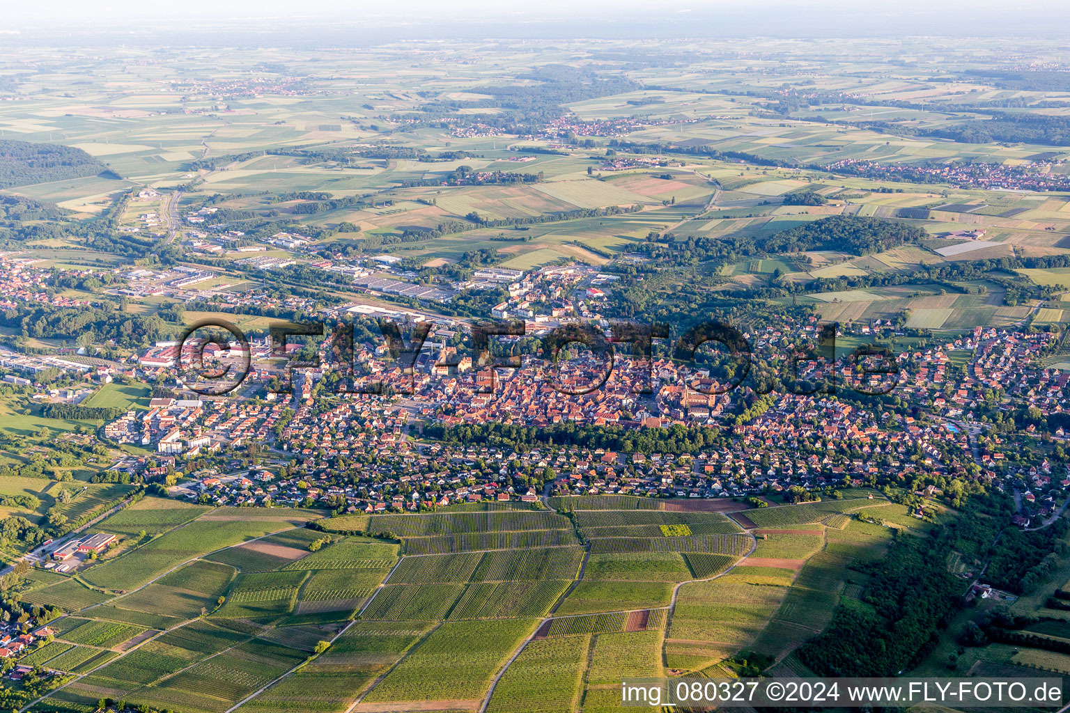 Town View of the streets and houses of the residential areas in Wissembourg in Grand Est, France