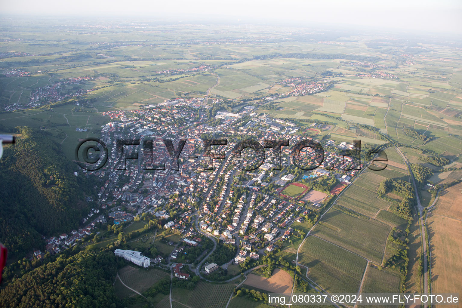 Aerial photograpy of Bad Bergzabern in the state Rhineland-Palatinate, Germany