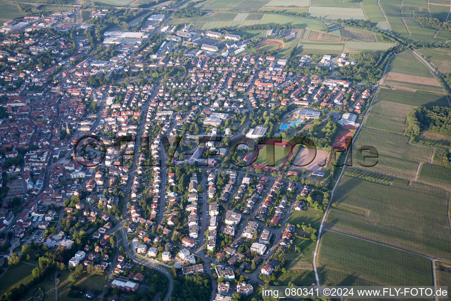 Bad Bergzabern in the state Rhineland-Palatinate, Germany out of the air