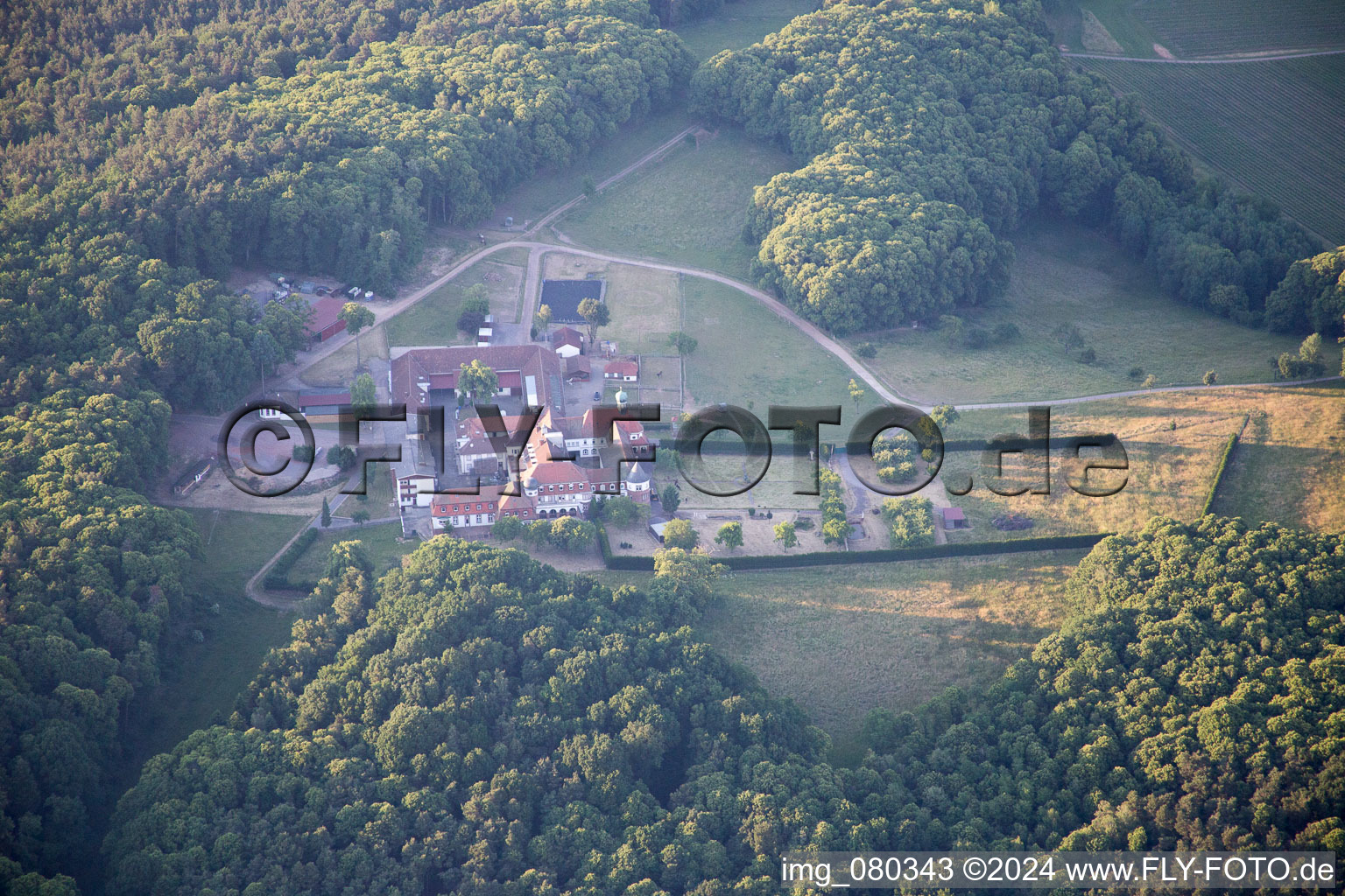 Bad Bergzabern in the state Rhineland-Palatinate, Germany from the plane