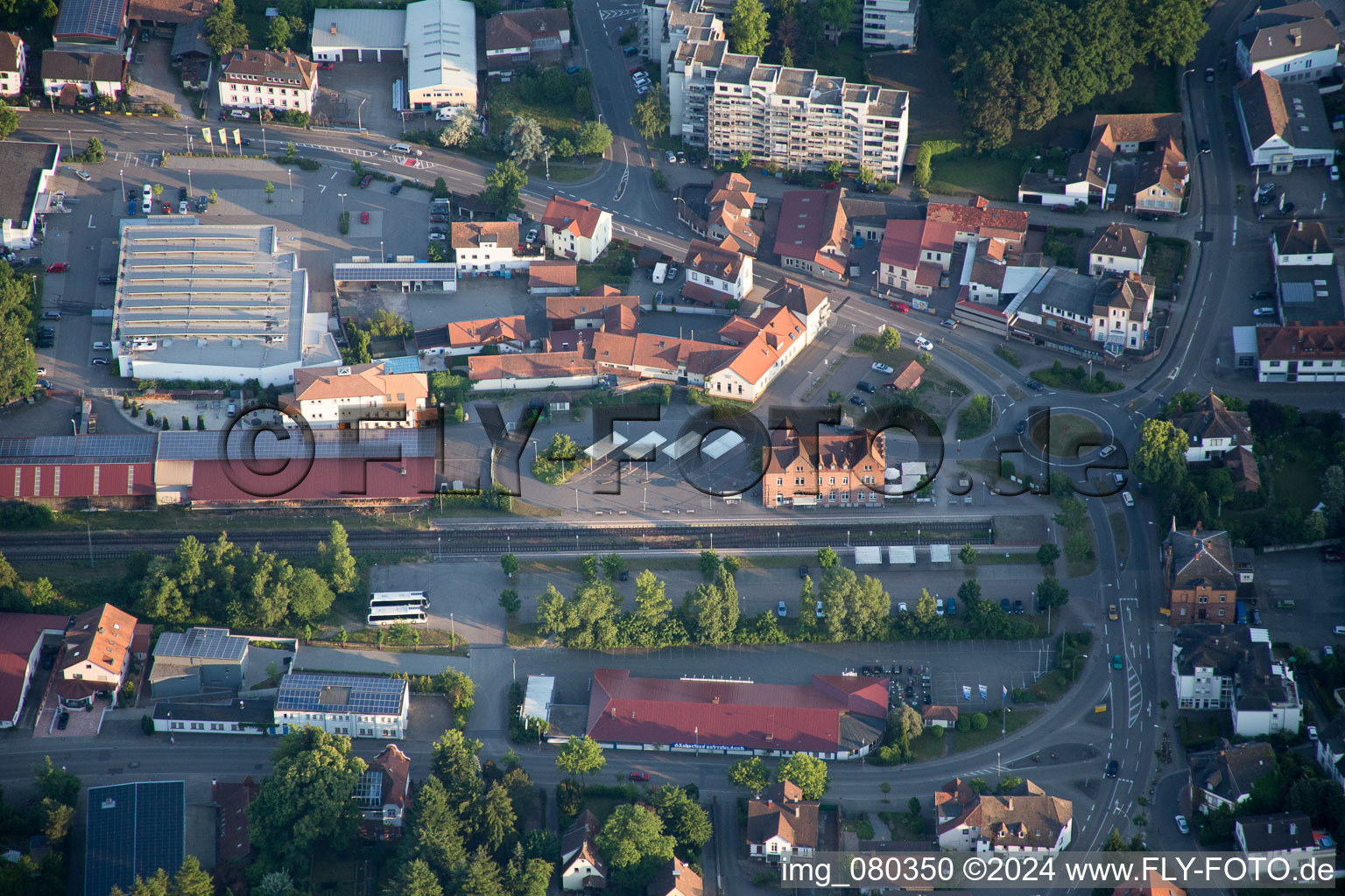 Station railway building of the Deutsche Bahn in Bad Bergzabern in the state Rhineland-Palatinate