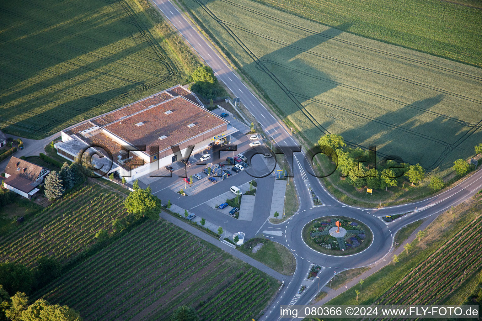 Bird's eye view of District Appenhofen in Billigheim-Ingenheim in the state Rhineland-Palatinate, Germany