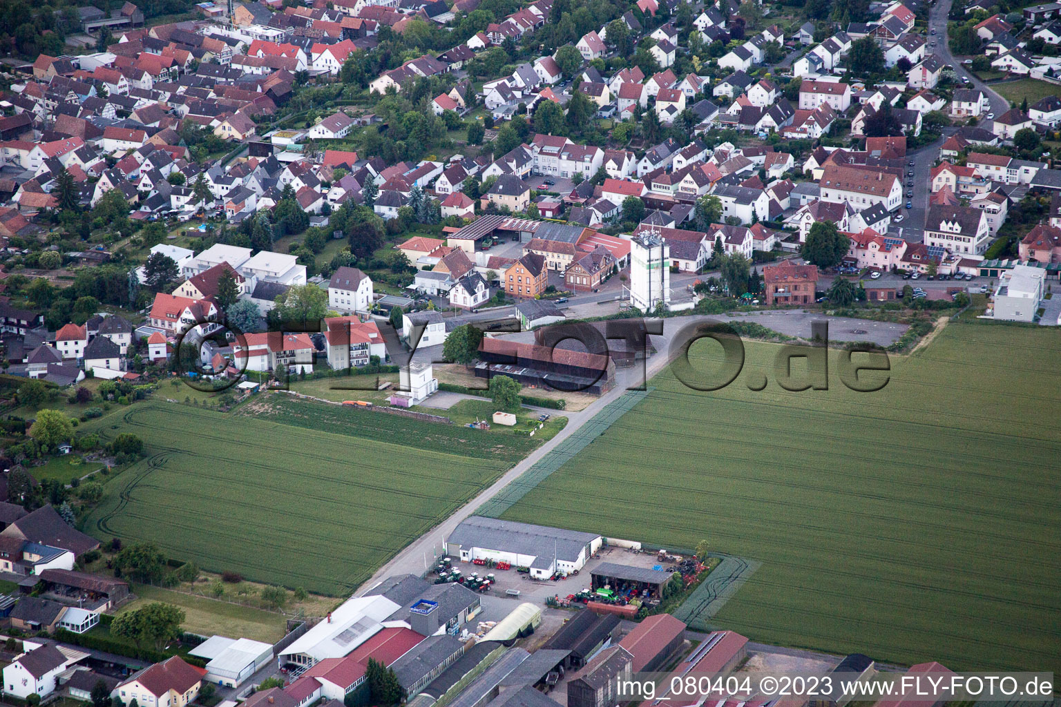 Bird's eye view of District Herxheim in Herxheim bei Landau in the state Rhineland-Palatinate, Germany