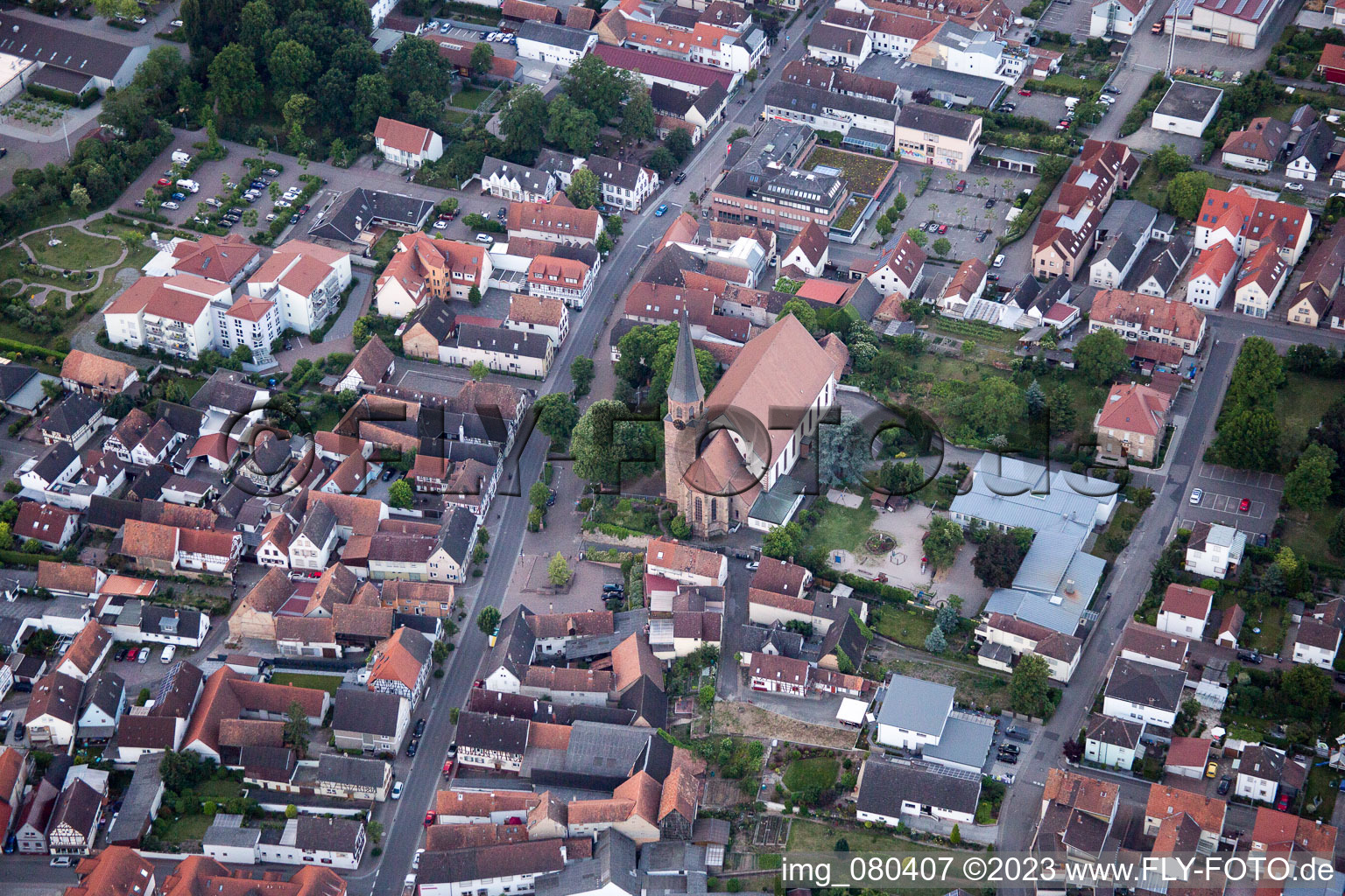 Drone image of District Herxheim in Herxheim bei Landau in the state Rhineland-Palatinate, Germany