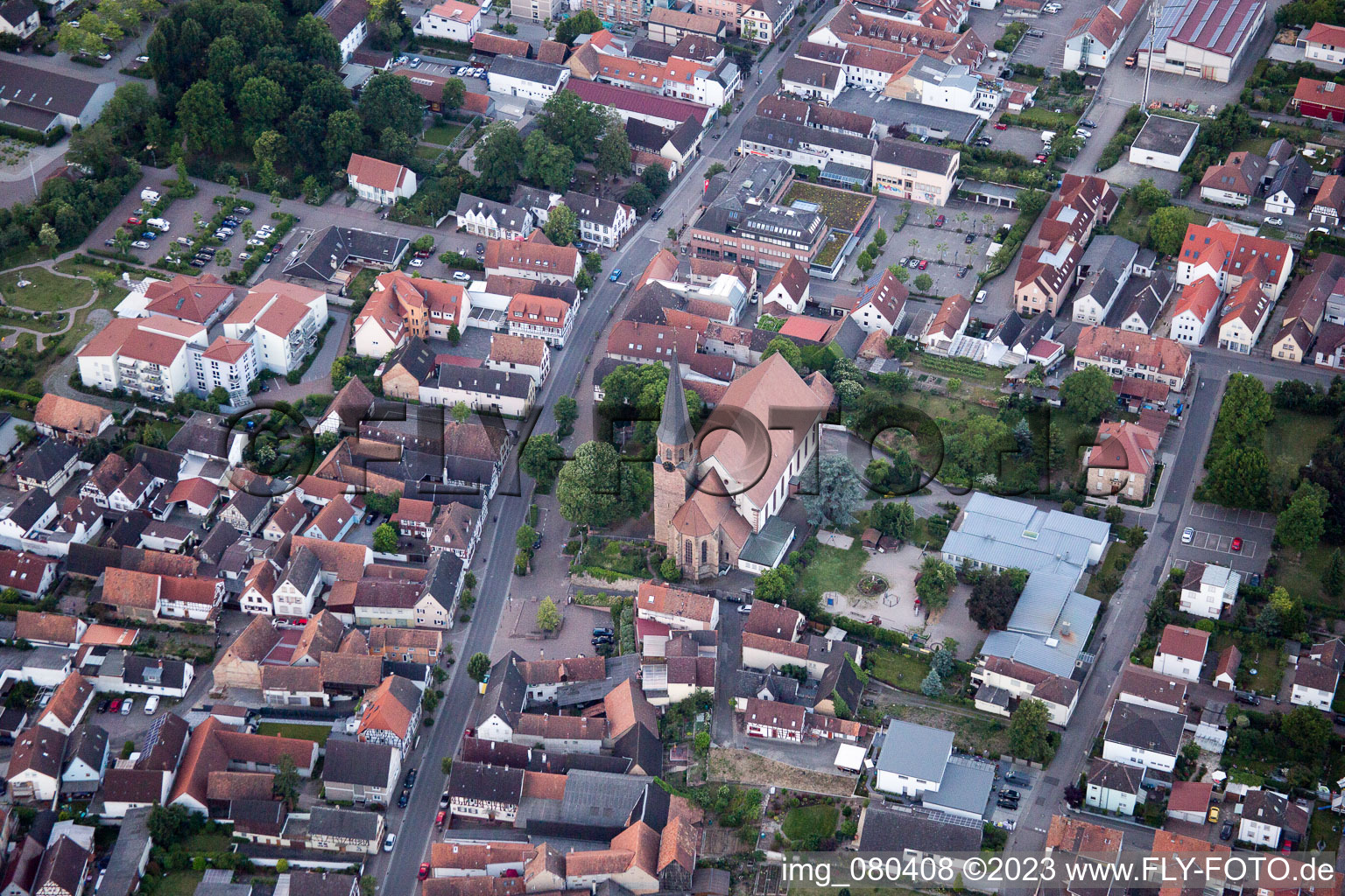 District Herxheim in Herxheim bei Landau in the state Rhineland-Palatinate, Germany from the drone perspective