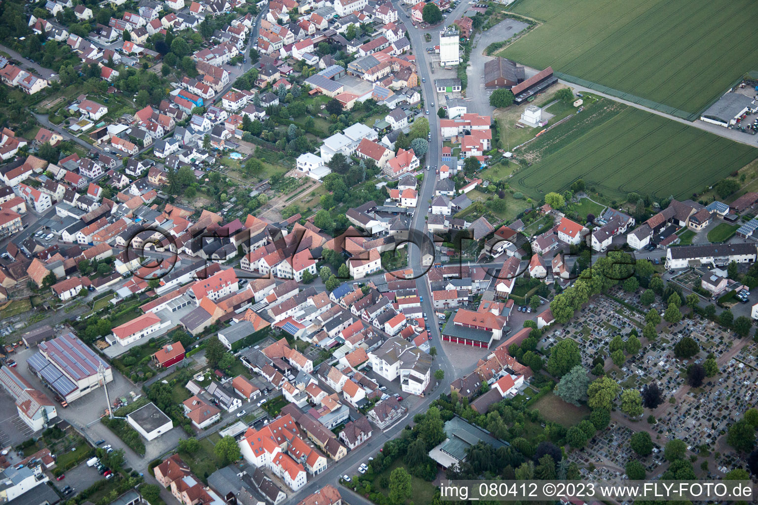 Aerial photograpy of District Herxheim in Herxheim bei Landau in the state Rhineland-Palatinate, Germany