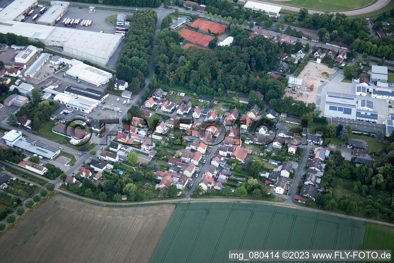 District Herxheim in Herxheim bei Landau in the state Rhineland-Palatinate, Germany from above