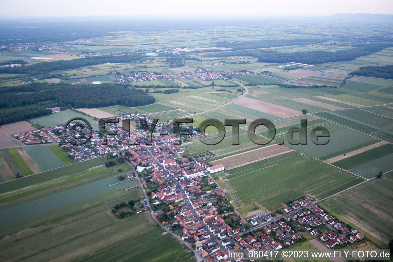 Aerial view of District Hayna in Herxheim bei Landau in the state Rhineland-Palatinate, Germany