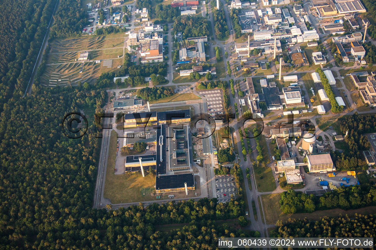 KIT Campus North in the district Leopoldshafen in Eggenstein-Leopoldshafen in the state Baden-Wuerttemberg, Germany seen from above