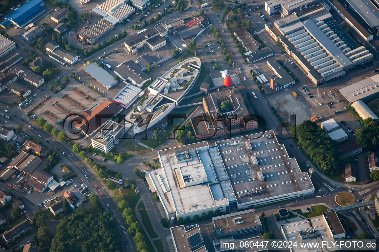 Aerial view of SEW-Eurodrive in Bruchsal in the state Baden-Wuerttemberg, Germany