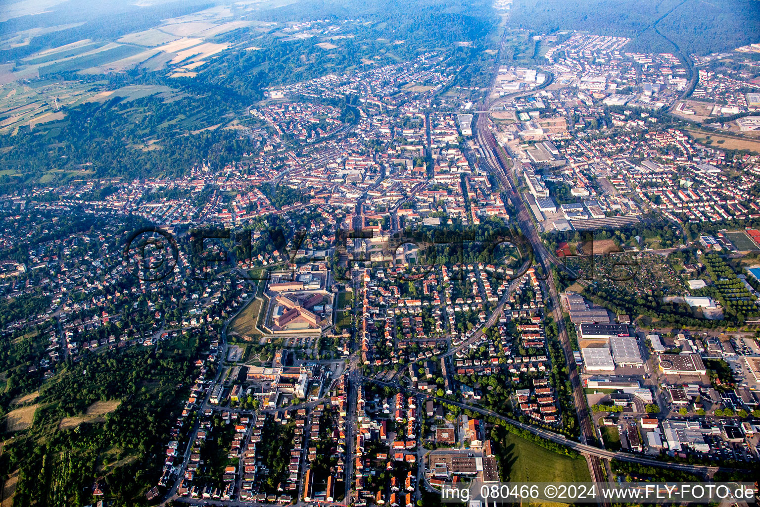 From the north in Bruchsal in the state Baden-Wuerttemberg, Germany