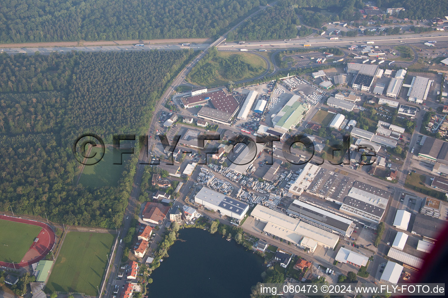 Oblique view of Forst in the state Baden-Wuerttemberg, Germany